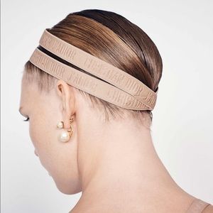 Dior J’adior Spandex Tawny Beige Logo Headband
